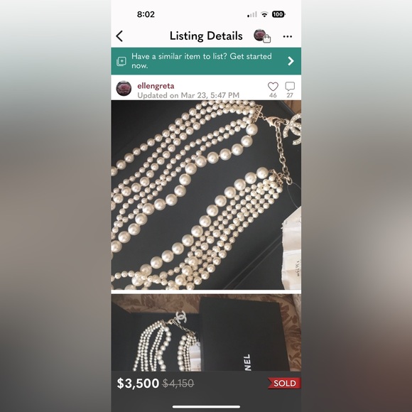 Showstopper Authentic Chanel Triple Pearl long necklace with Box $6500 - Picture 17 of 17